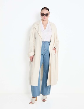 Gabardina con bolsillos Contempo Plus para mujer