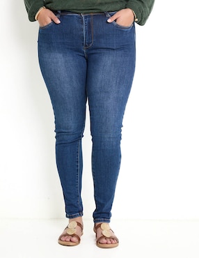 Jeans Skinny Contempo Plus Corte Cintura Para Mujer