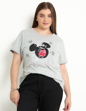 Playera Manga Corta Disney Dtr Mickey Mouse Cuello Redondo Para Mujer