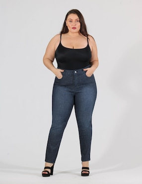 Jeans slim Oh Pomp! corte cintura alta  para mujer