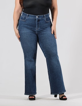 Jeans Flare Oh Pomo Corte Cintura Alta Para Mujer