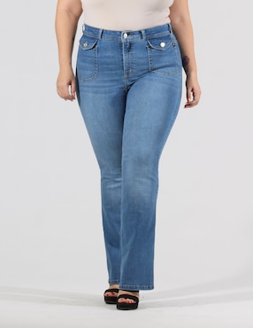 Jeans Straight Oh Pomp! Corte Cintura Alta Para Mujer