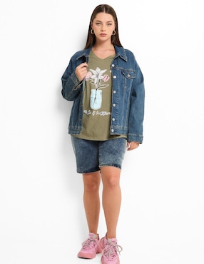 Playera manga corta Weekend Plus cuello v para mujer