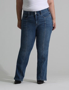 Jeans Straight Oh Pomp! Corte Cintura Lata Para Mujer