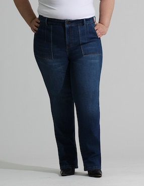 Jeans Slim Oh Pomp! Corte Cintura Lata Para Mujer