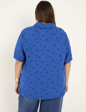 Blusa camisera manga corta para mujer