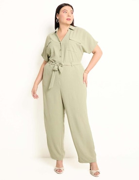 Jumpsuit Contempo Plus de algodón casual para mujer