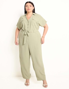 Jumpsuit Contempo Plus de algodón casual para mujer