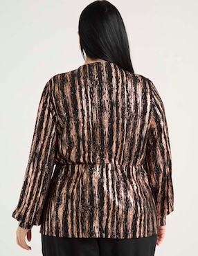 Blusa Contempo Plus manga larga para mujer