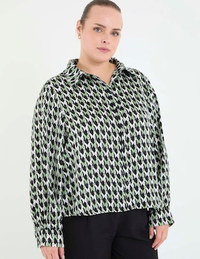 Blusa camisera manga larga para mujer