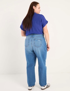 Jeans straight Contempo Plus para mujer