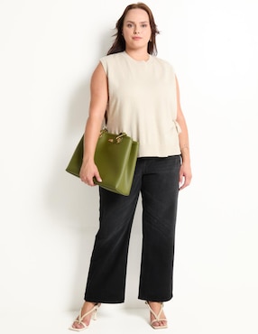 Jeans straight Contempo Plus para mujer