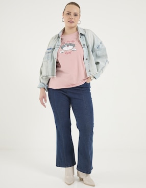 Playera manga corta Disney Dtr cuello redondo para mujer