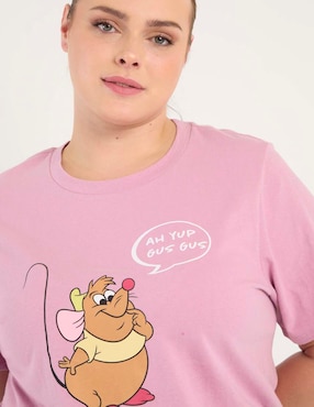 Playera manga corta Disney Dtr Gus Gus cuello redondo para mujer