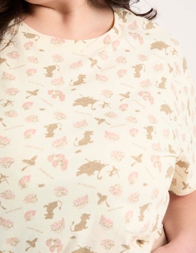 Playera manga corta Disney Dtr cuello redondo para mujer
