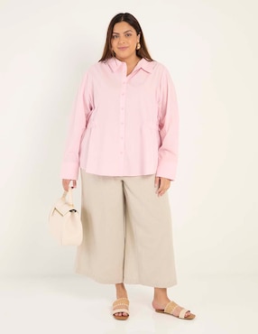 Blusa camisera manga larga para mujer
