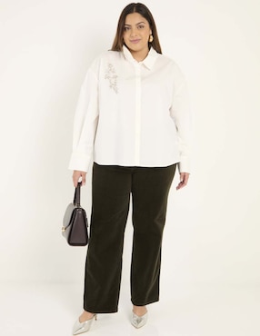 Blusa camisera manga larga para mujer