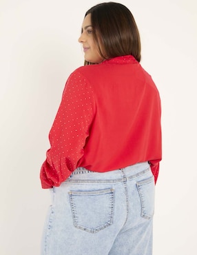 Blusa Contempo Plus manga larga para mujer