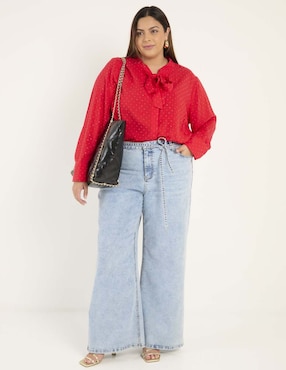 Blusa Contempo Plus manga larga para mujer