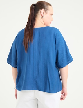 Blusa Contempo Plus manga al codo para mujer