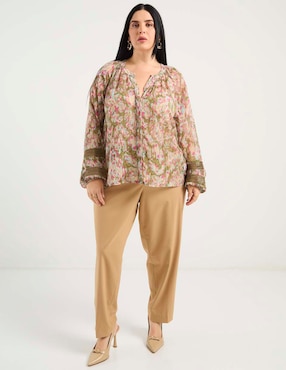 Blusa Contempo Plus manga larga para mujer