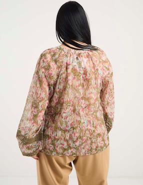 Blusa Contempo Plus manga larga para mujer