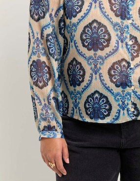 Blusa Contempo Plus manga larga para mujer