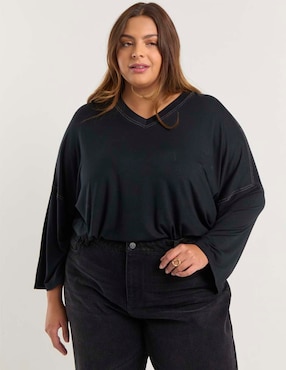 Blusa Contempo Plus manga larga para mujer
