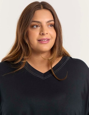 Blusa Contempo Plus manga larga para mujer