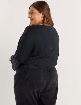 Blusa Contempo Plus manga larga para mujer