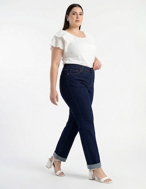 Jeans amplio cintura Contempo Plus para mujer
