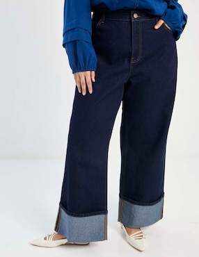 Jeans relaxed amplio Contempo Plus corte cintura para mujer
