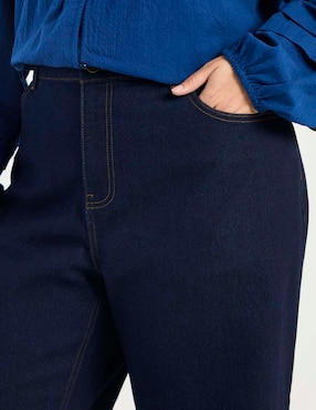 Jeans relaxed amplio Contempo Plus corte cintura para mujer