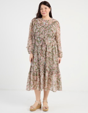 Vestido largo casual Contempo Plus para mujer