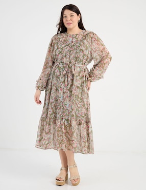 Vestido largo casual Contempo Plus para mujer