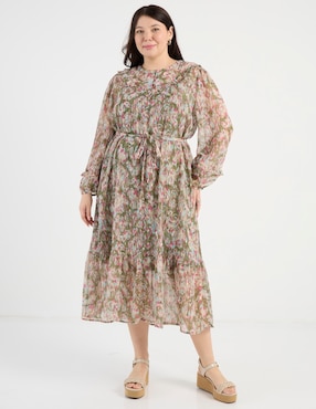 Vestido largo casual Contempo Plus para mujer