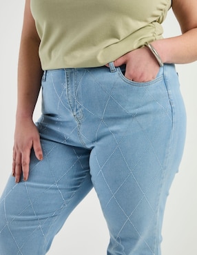 Jeans amplio cintura Contempo Plus para mujer