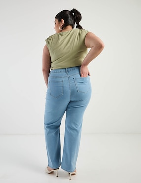 Jeans amplio cintura Contempo Plus para mujer