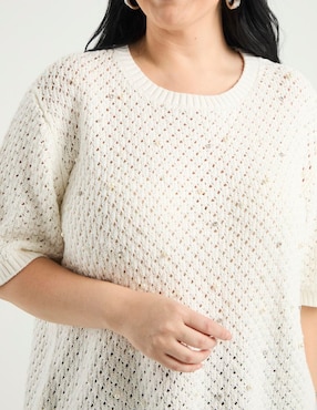 Suéter Contempo Plus cuello redondo para mujer