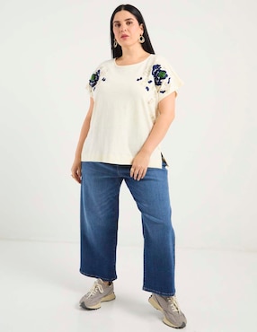 Playera manga corta Weekend Plus cuello redondo para mujer