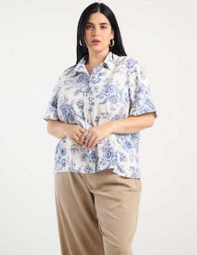 Blusa Contempo Plus manga al codo para mujer