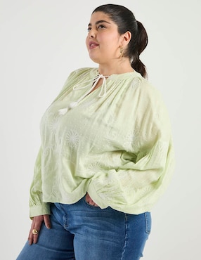 Blusa Weekend Plus manga larga para mujer