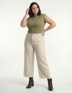 Jeans capri amplio cintura media Weekend Plus para mujer