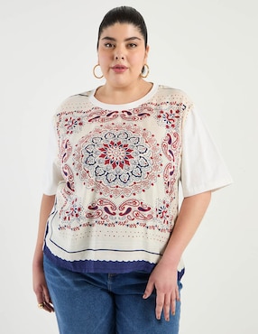 Blusa Weekend Plus manga corta para mujer
