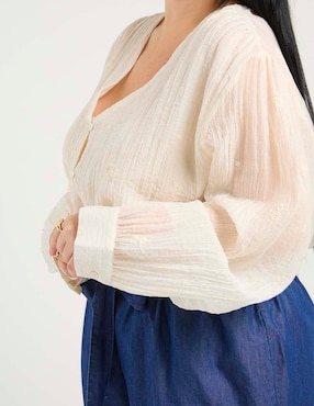 Blusa Weekend Plus manga larga para mujer