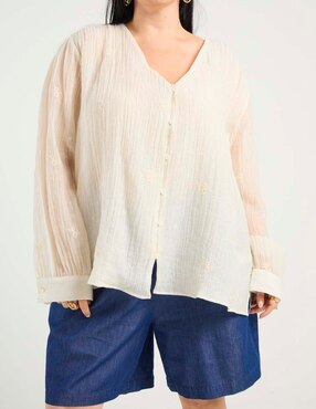 Blusa Weekend Plus manga larga para mujer