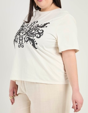 Playera manga corta Weekend Plus cuello redondo para mujer