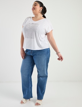 Jeans amplio cintura Weekend Plus para mujer