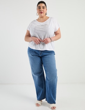 Jeans amplio cintura Weekend Plus para mujer