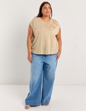 Playera manga corta Weekend Plus cuello redondo para mujer